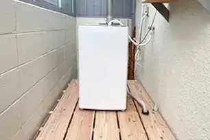 屋外洗濯機置き場造作